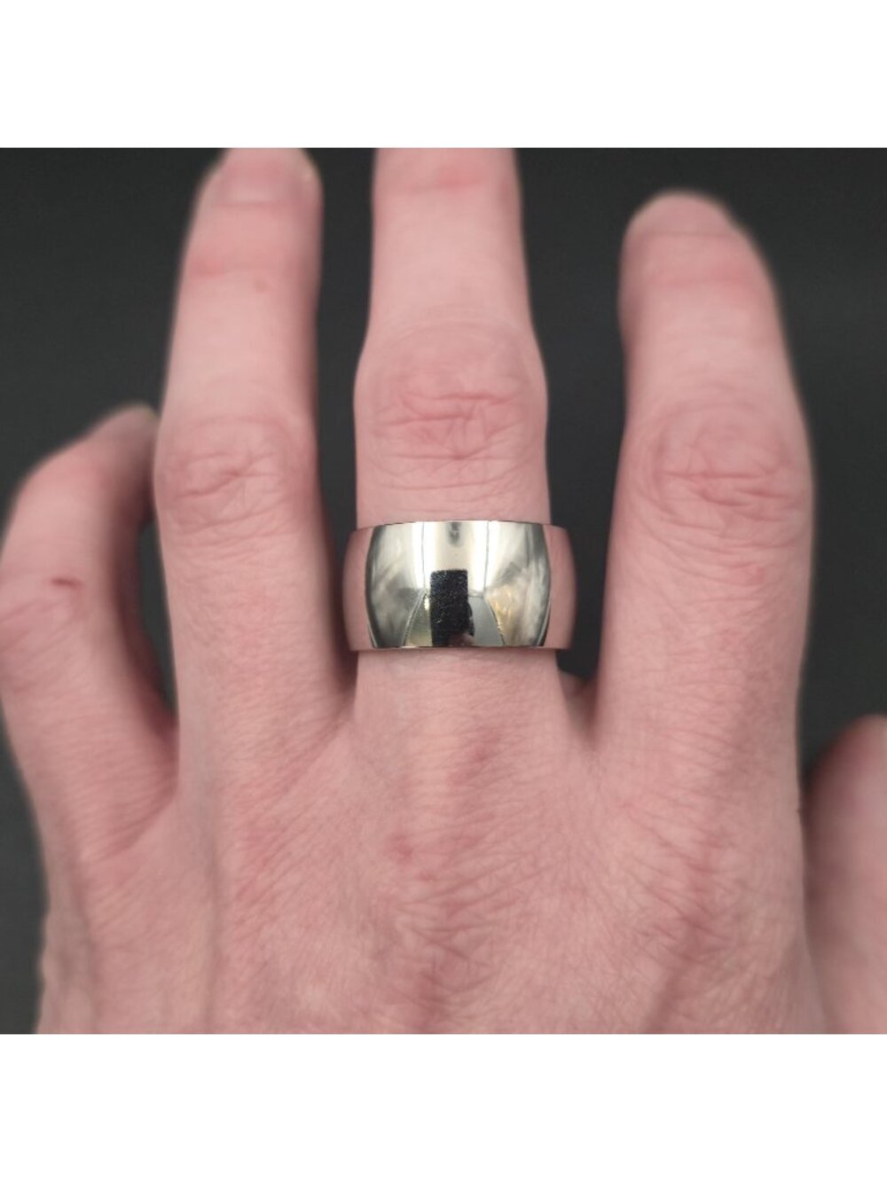Size 11 Stainless Steel Wide Minimalist Unisex Band Ring A7517